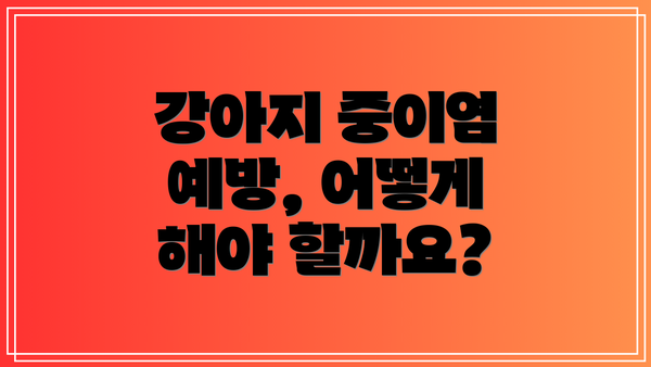 강아지 중이염 예방, 어떻게 해야 할까요?