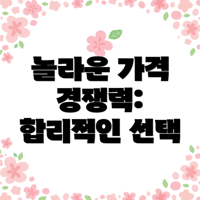 놀라운 가격 경쟁력: 합리적인 선택