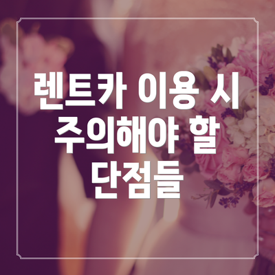 렌트카 이용 시 주의해야 할 단점들