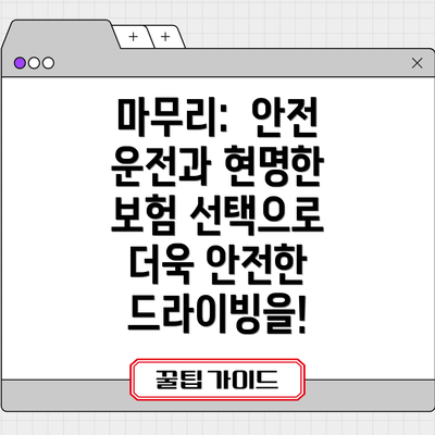 마무리:  안전 운전과 현명한 보험 선택으로 더욱 안전한 드라이빙을!