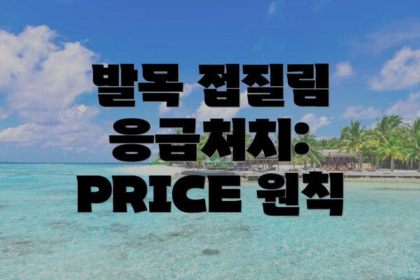 발목 접질림 응급처치: PRICE 원칙