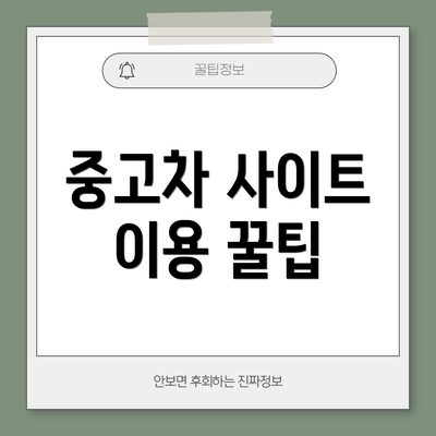 중고차 사이트 이용 꿀팁