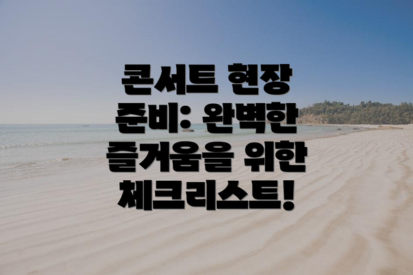 콘서트 현장 준비: 완벽한 즐거움을 위한 체크리스트!