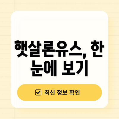 햇살론유스, 한 눈에 보기