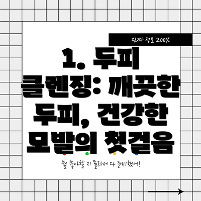 1. 두피 클렌징: 깨끗한 두피, 건강한 모발의 첫걸음