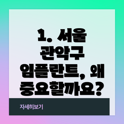 1. 서울 관악구 임플란트, 왜 중요할까요?