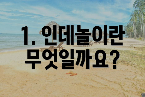 1. 인데놀이란 무엇일까요?