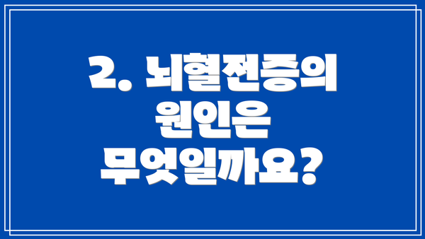 2. 뇌혈전증의 원인은 무엇일까요?
