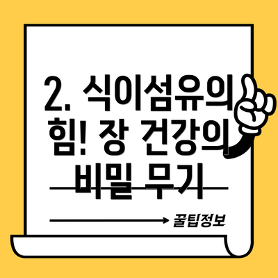 2. 식이섬유의 힘! 장 건강의 비밀 무기