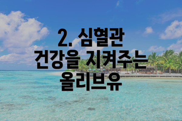 2. 심혈관 건강을 지켜주는 올리브유
