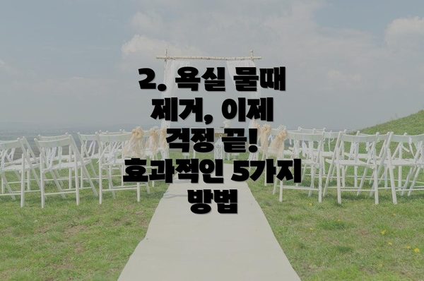 2. 욕실 물때 제거, 이제 걱정 끝! 효과적인 5가지 방법