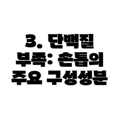 3. 단백질 부족: 손톱의 주요 구성성분