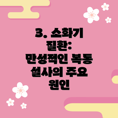 3. 소화기 질환:  만성적인 복통 설사의 주요 원인