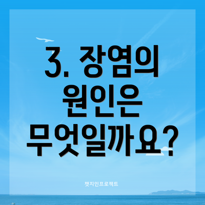 3. 장염의 원인은 무엇일까요?
