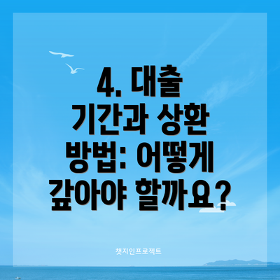 4. 대출 기간과 상환 방법: 어떻게 갚아야 할까요?