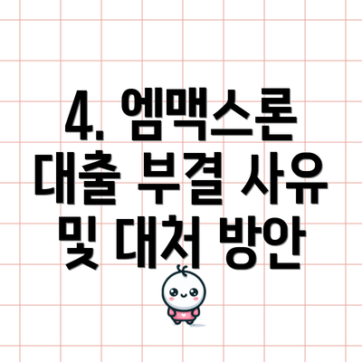 4. 엠맥스론 대출 부결 사유 및 대처 방안