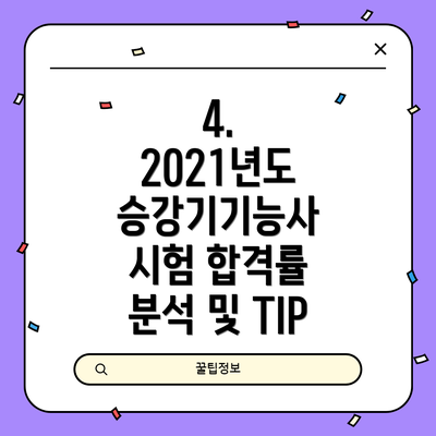 4. 2021년도 승강기기능사 시험 합격률 분석 및 TIP