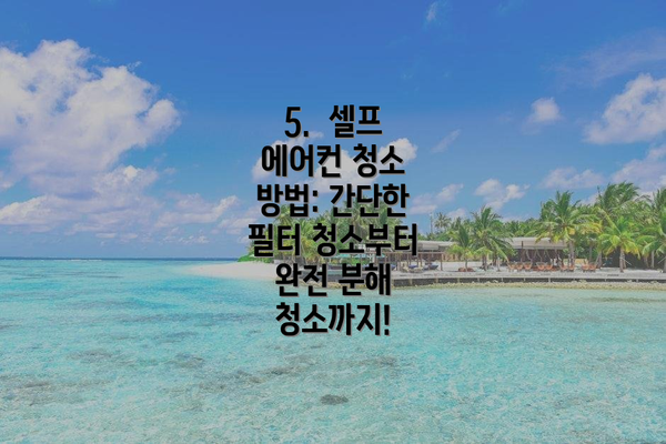 5.  셀프 에어컨 청소 방법: 간단한 필터 청소부터 완전 분해 청소까지!