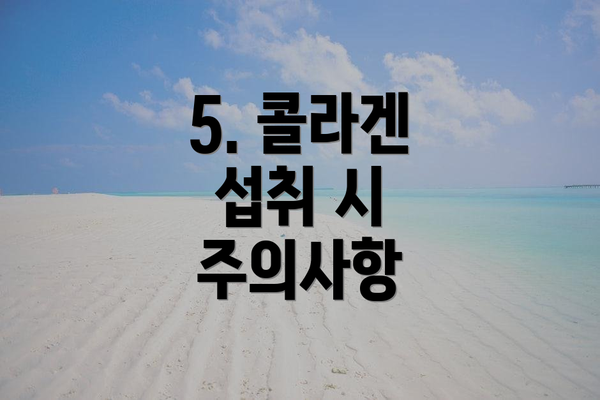 5. 콜라겐 섭취 시 주의사항