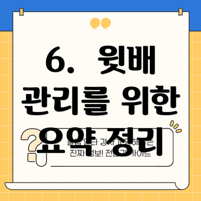 6.  윗배 관리를 위한 요약 정리