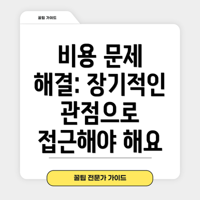 비용 문제 해결: 장기적인 관점으로 접근해야 해요