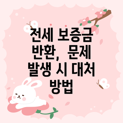 전세 보증금 반환,  문제 발생 시 대처 방법