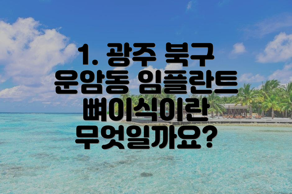 1. 광주 북구 운암동 임플란트 뼈이식이란 무엇일까요?