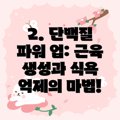 2. 단백질 파워 업: 근육 생성과 식욕 억제의 마법!