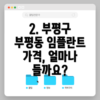 2. 부평구 부평동 임플란트 가격, 얼마나 들까요?