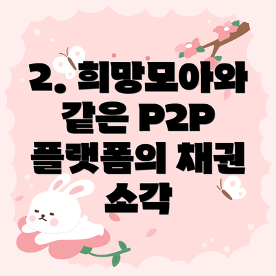 2. 희망모아와 같은 P2P 플랫폼의 채권 소각