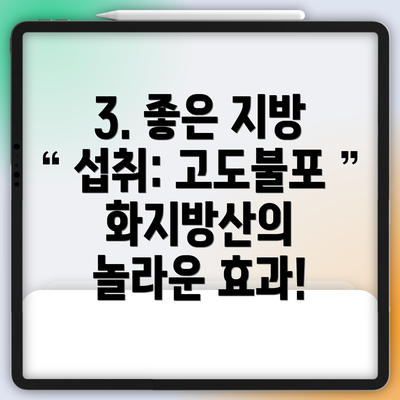 3. 좋은 지방 섭취: 고도불포화지방산의 놀라운 효과!