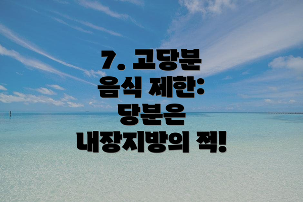 7. 고당분 음식 제한: 당분은 내장지방의 적!