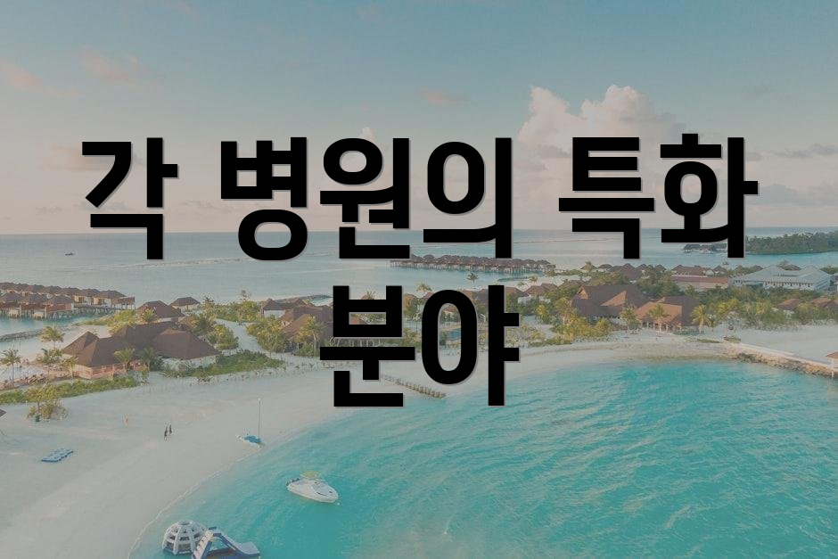 각 병원의 특화 분야