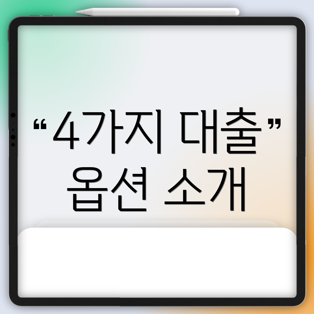 4가지 대출 옵션 소개