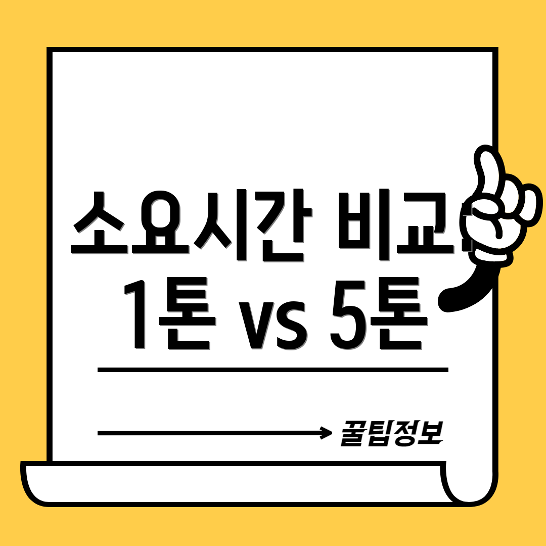 소요시간 비교: 1톤 vs 5톤