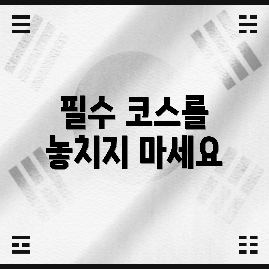 필수 코스를 놓치지 마세요
