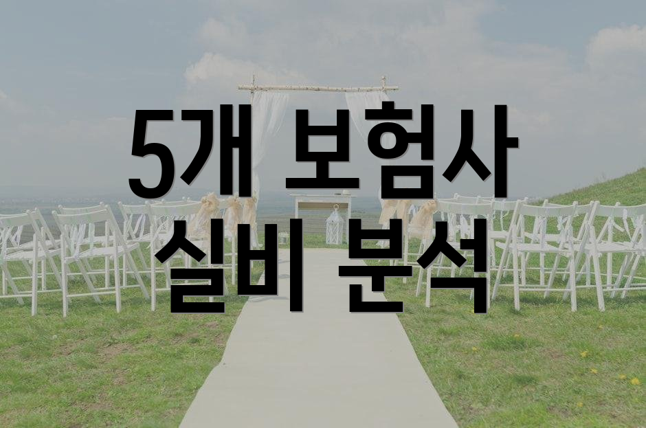 5개 보험사 실비 분석