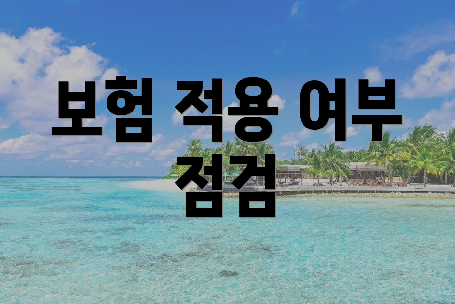 보험 적용 여부 점검