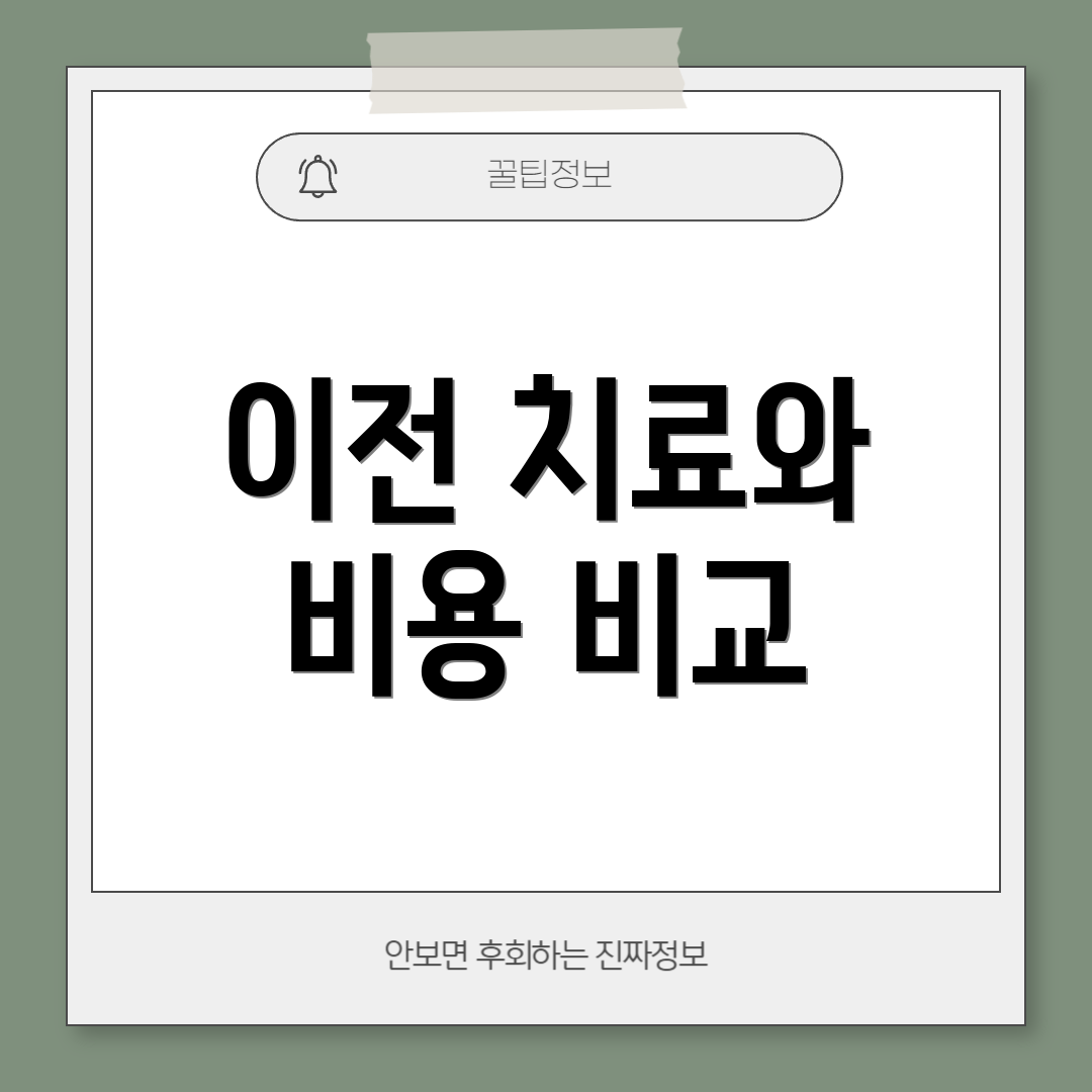 이전 치료와 비용 비교