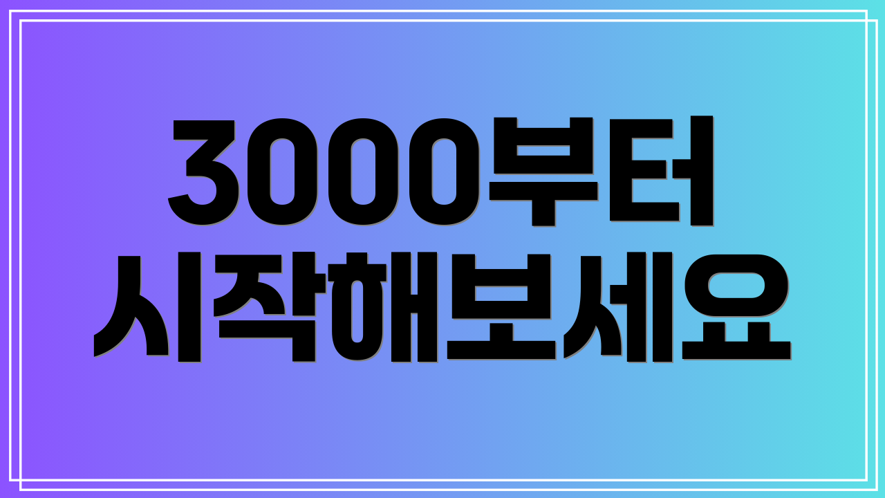 3000부터 시작해보세요