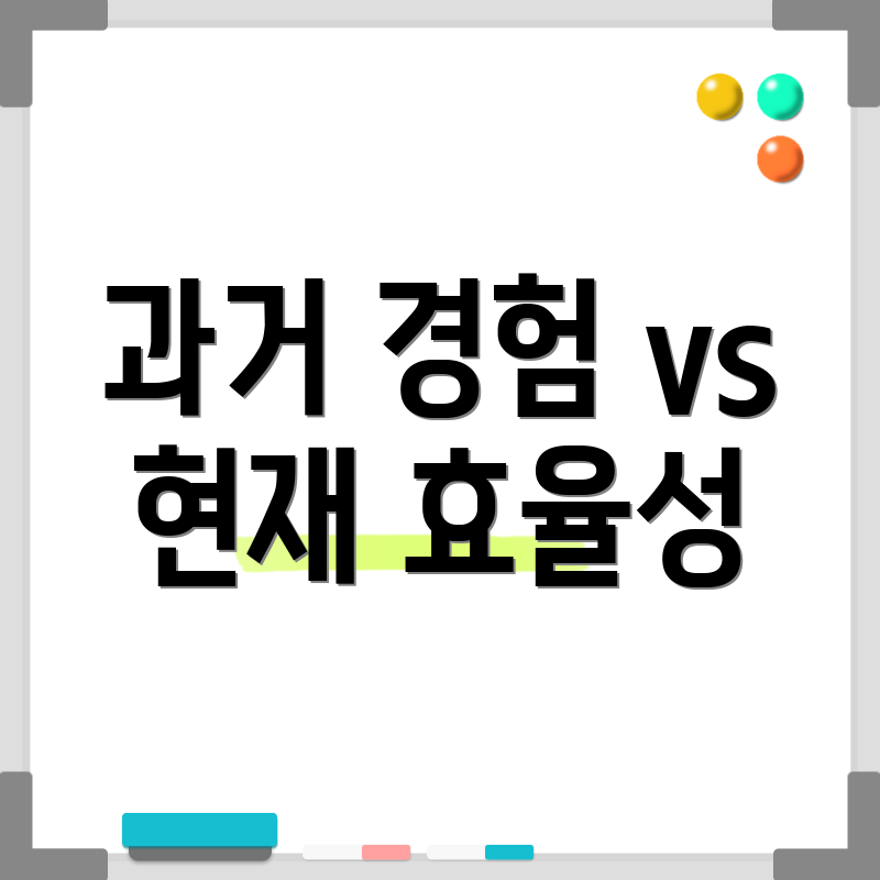 과거 경험 vs 현재 효율성