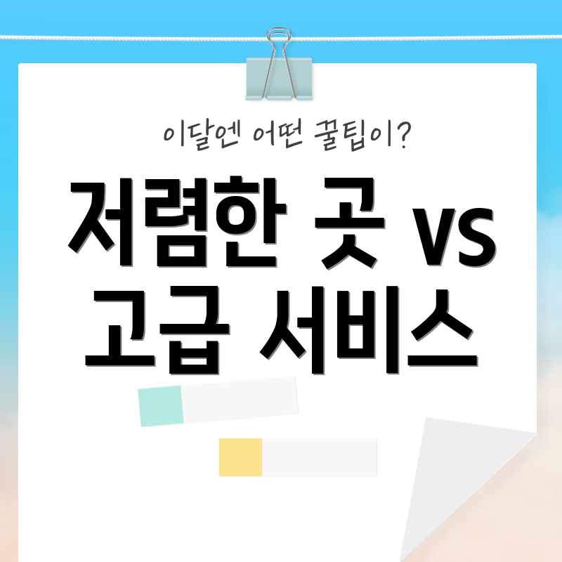 저렴한 곳 vs 고급 서비스