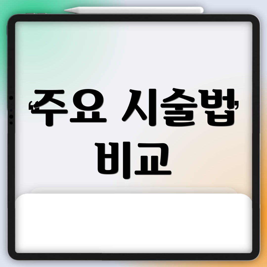 주요 시술법 비교