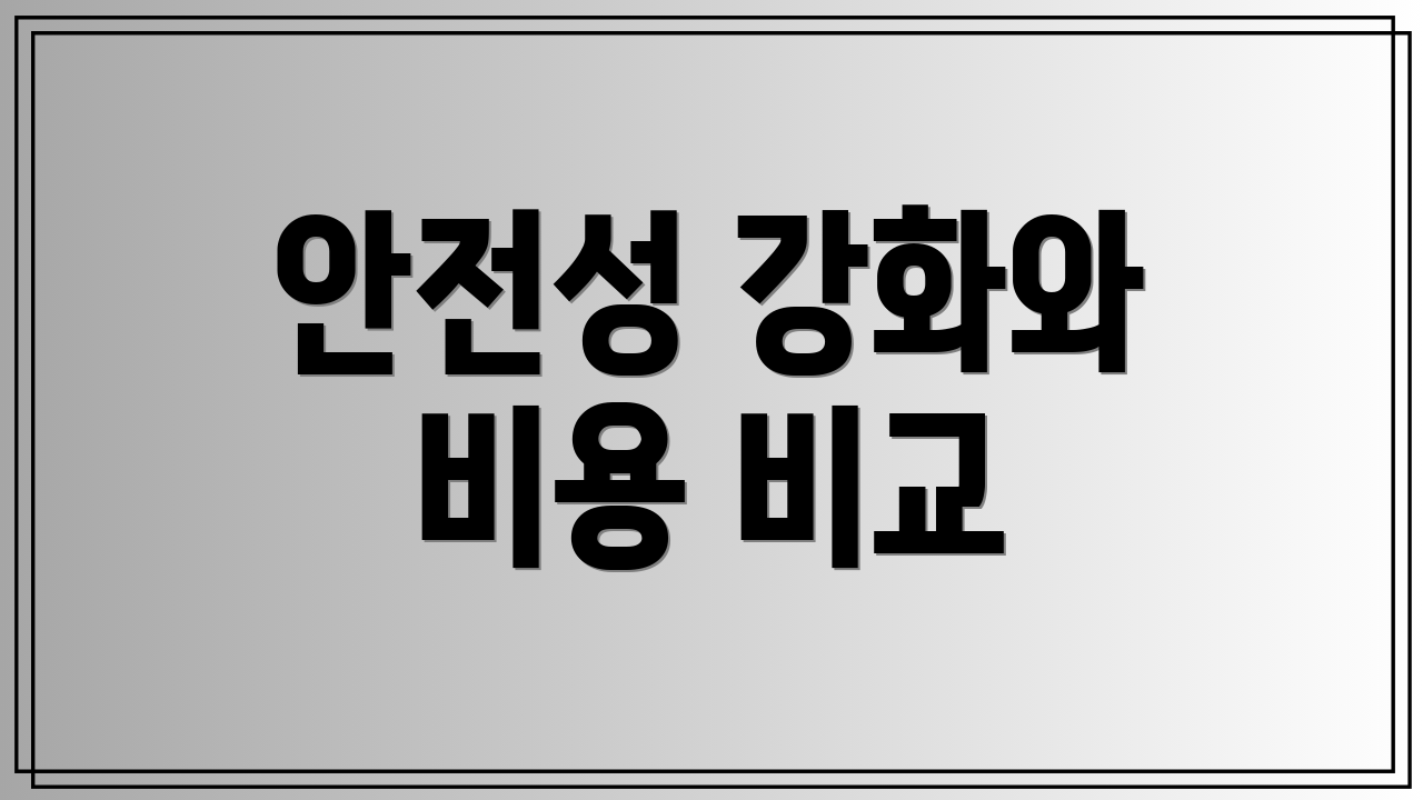 안전성 강화와 비용 비교