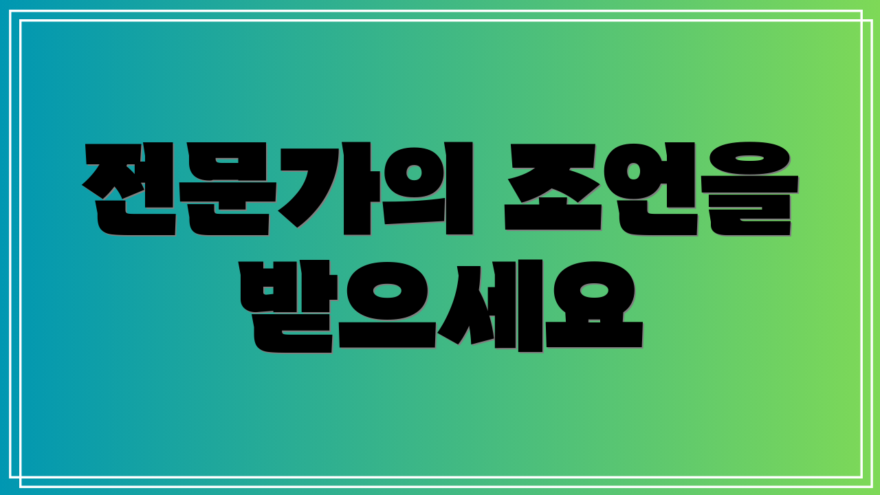 전문가의 조언을 받으세요