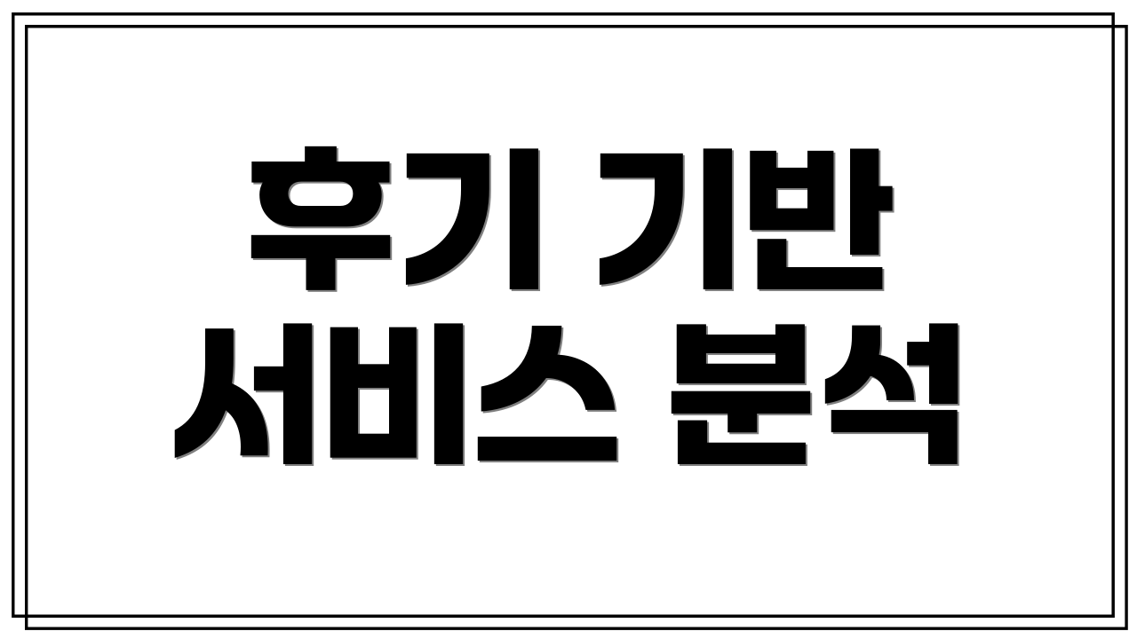 후기 기반 서비스 분석