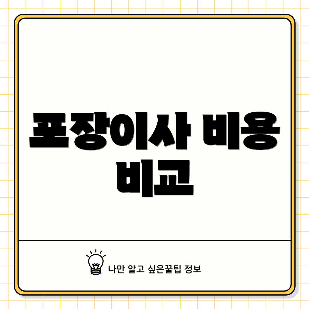 포장이사 비용 비교