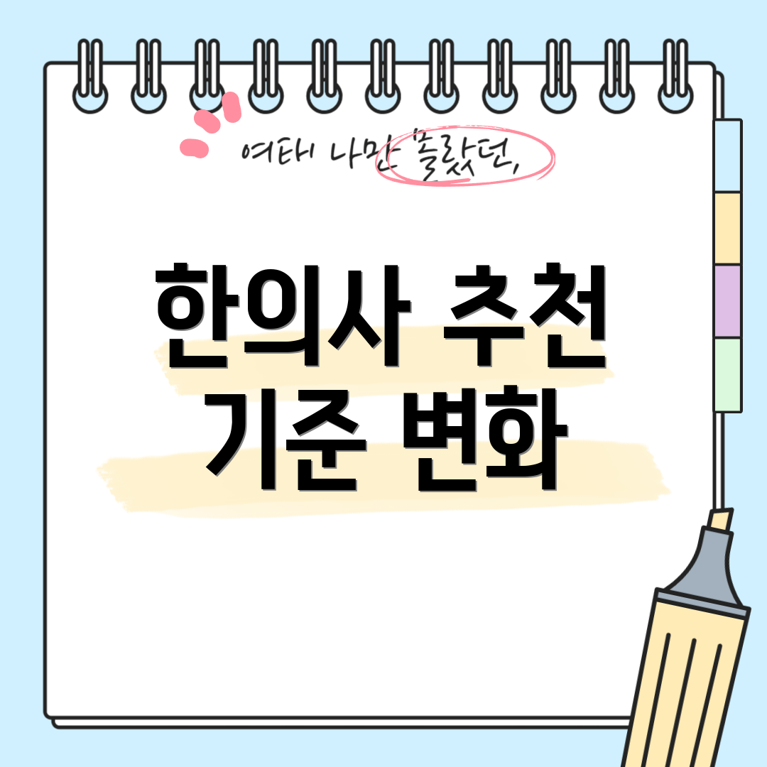 한의사 추천 기준 변화