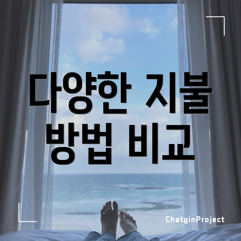 다양한 지불 방법 비교