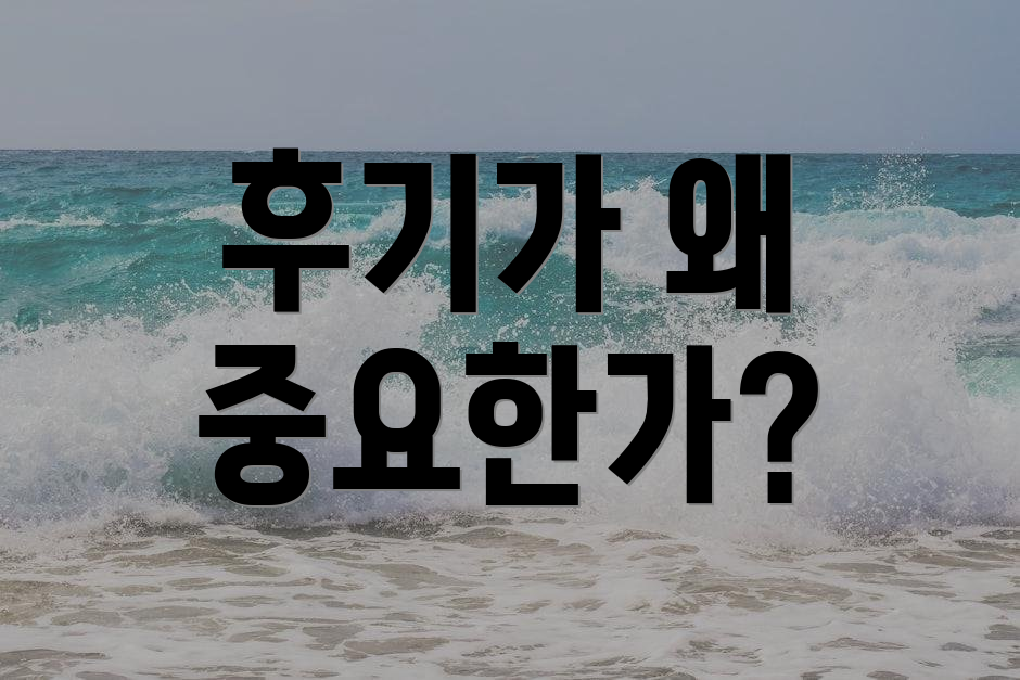 후기가 왜 중요한가?